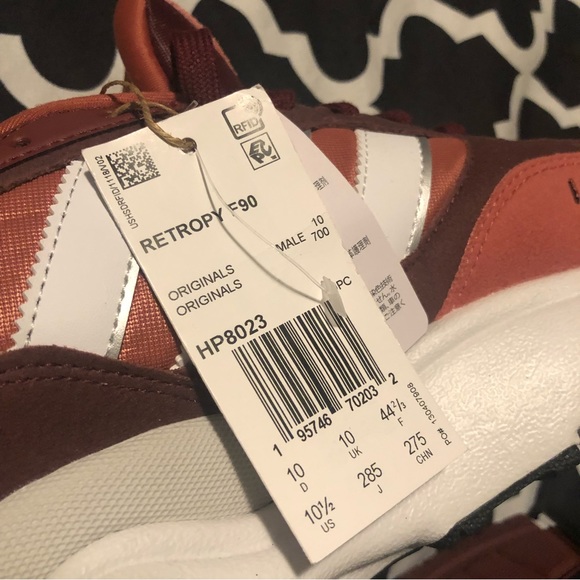 🛑Sold🛑Retropy F90 Originals Shoes HP8023 Casual Sport Burgundy Men Sz 10.5 - Picture 5 of 12